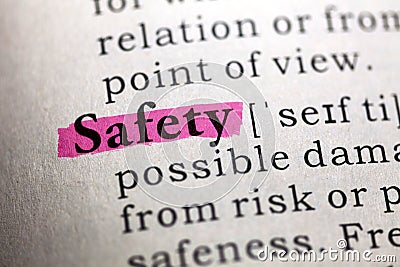 Definition of the word Safety Stock Photo