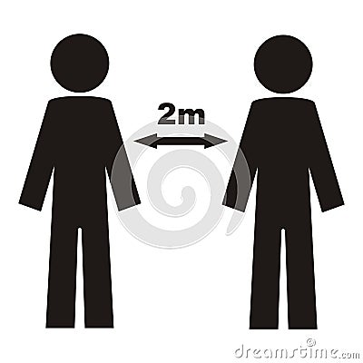 Safety distance, two person, eps. Vector Illustration