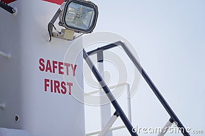 Safety first message Stock Photo