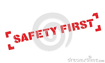 Safety First rubber stamp Vector Illustration