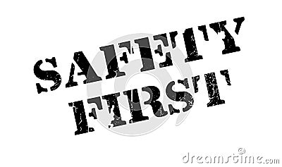 Safety First rubber stamp Vector Illustration