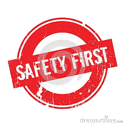 Safety First rubber stamp Vector Illustration