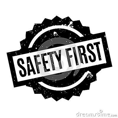 Safety First rubber stamp Vector Illustration