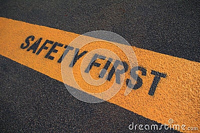 Safety First Sign Stock Photo