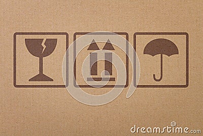 Safety, fragile icons Stock Photo