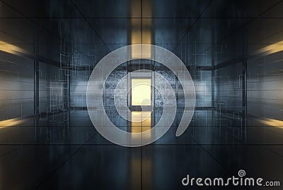 Safety gate and coded lock,abstract conception,3d rendering Stock Photo
