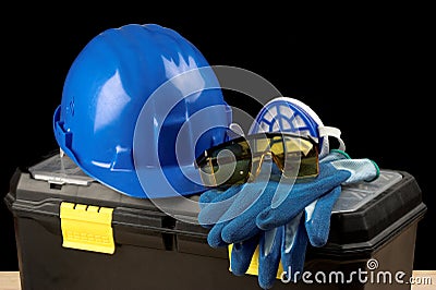 Safety gear kit Stock Photo