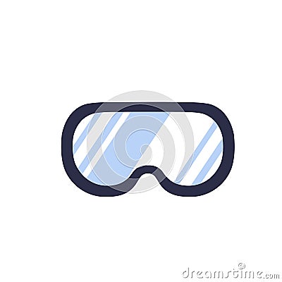 safety glasses goggles. 2d flat isolated vector Vector Illustration