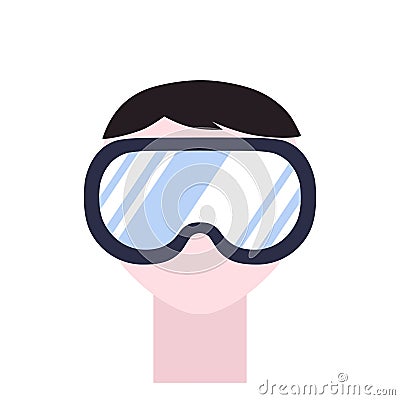 safety glasses goggles. 2d flat isolated vector Vector Illustration