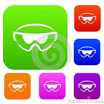 Safety glasses set collection Vector Illustration