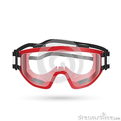 Safety goggles with closed vent on white Vector Illustration