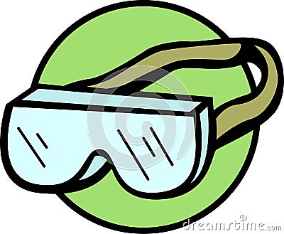 safety goggles with strap vector illustration Vector Illustration