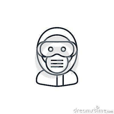 safety googles vector icon isolated on white background. Outline, thin line safety googles icon for website design and mobile, app Vector Illustration