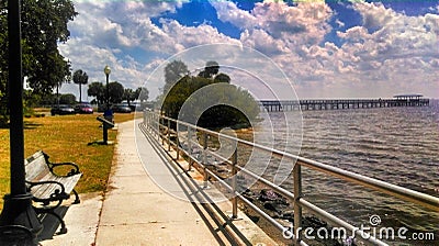 Safety Harbor Marina Pier Stock Photo