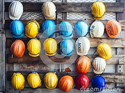 Safety Helmet Engineering Construction worker equipment Stock Photo