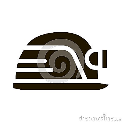 safety helmet with flashlight icon Vector Glyph Illustration Vector Illustration