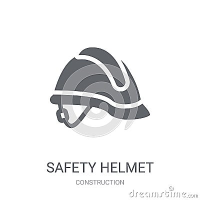 Safety helmet icon. Trendy Safety helmet logo concept on white b Vector Illustration