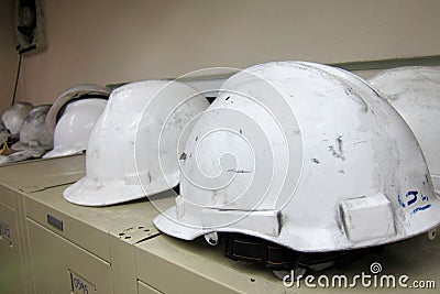 Safety helmets Stock Photo