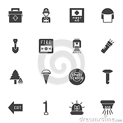 Safety instructions vector icons set Vector Illustration