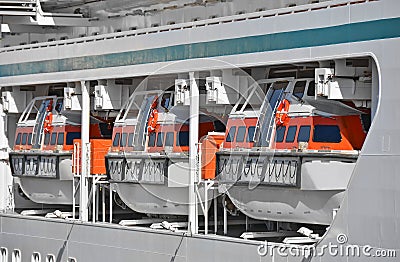 Safety lifeboat Stock Photo