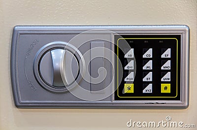 Safety locker numerical keypad Stock Photo