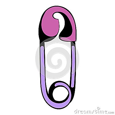 Safety pin icon, icon cartoon Vector Illustration