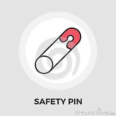 Safety pin vector flat icon Vector Illustration