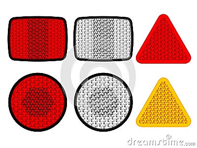 Safety reflectors red white orange Vector Illustration