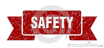 safety ribbon. safety grunge band sign. Vector Illustration