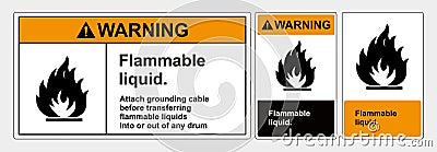 Safety sign Flammable liquid Vector Illustration