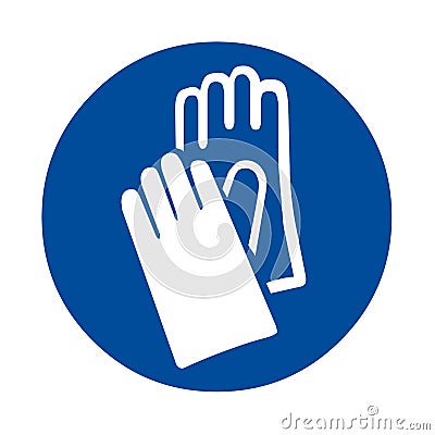 Safety sign hand protection Stock Photo