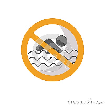 Safety sign swimming forbidden vector illustration isolated on white Vector Illustration