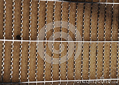 Safety steel flooring used on some steps and walkways in offshore platforms Stock Photo