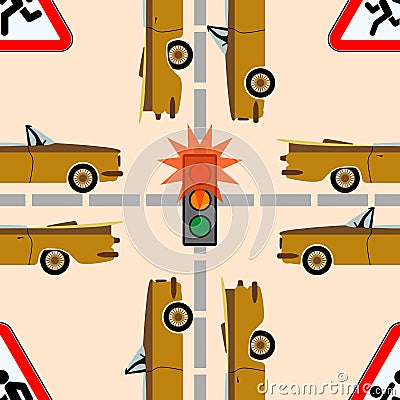 Safety traffic on the road Vector Illustration