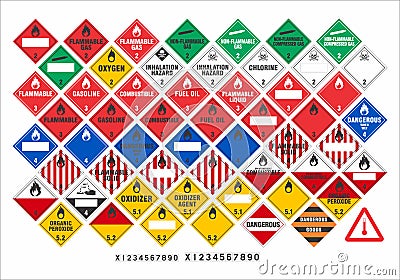 Safety warning signs - Transport Signs 2/3 - Vector Vector Illustration