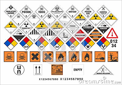 Safety warning signs - Transport Signs 3/3 - Vector Vector Illustration