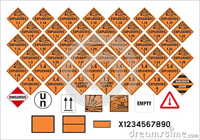 Safety warning signs - Transport Signs 1/3 - Vector Vector Illustration