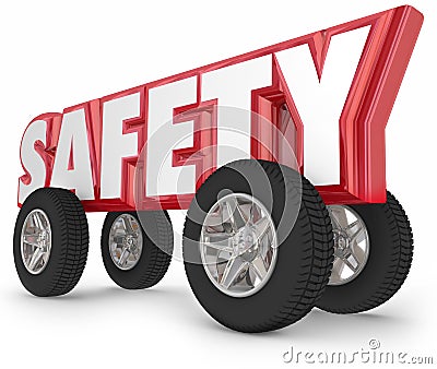 Safety Wheels Tires Driving Road Rules Safe Travel Stock Photo