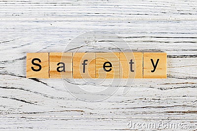 safety word made with wooden blocks concept Stock Photo