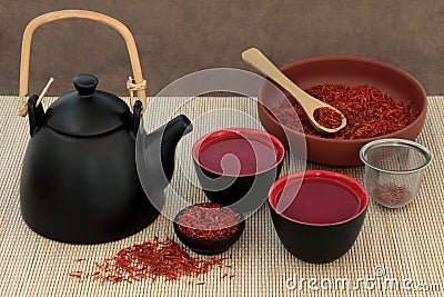 Safflower Herb Tea Stock Photo