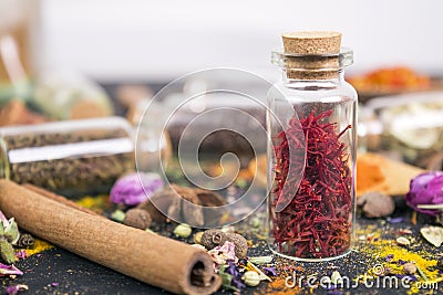 Saffron spice Stock Photo