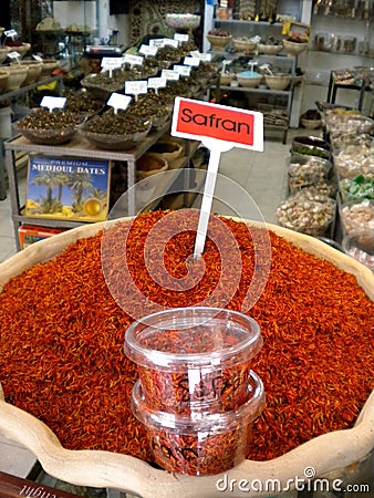Safran in Spice Market Stock Photo