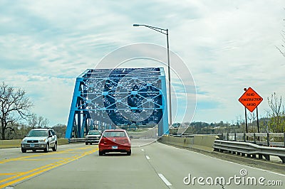 Sag Bridge, Chicago Outlet River, Illinois River, Rte. 83 Editorial Stock Photo