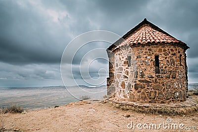 Sagarejo Municipality, Kakheti region, Georgia. Church of the Resurrection In Ancient David Gareja Monastery Complex. Stock Photo