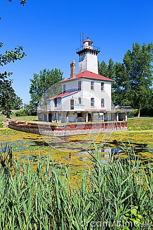 Saginaw River Rear Range Light Station - Michigan Stock Photo