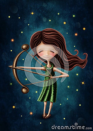 Sagittarius astrological sign girl Stock Photo