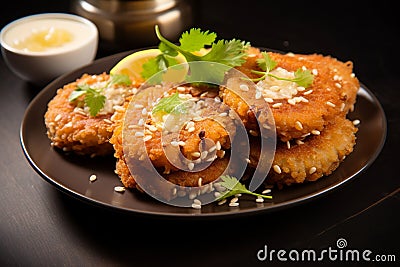 Sago delight Sabudana wada or vada, a classic Indian snack Stock Photo