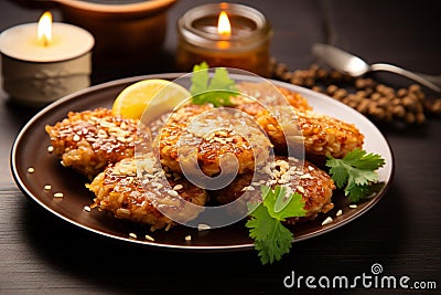 Sago delight Sabudana wada or vada, a classic Indian snack Stock Photo