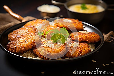 Sago delight Sabudana wada or vada, a classic Indian snack Stock Photo