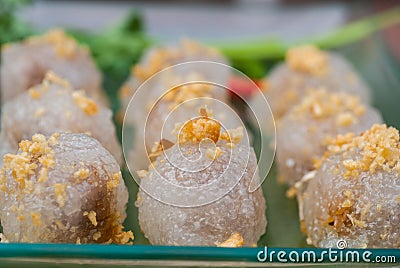 Sago pork, Thai Dessert and Appetizer Stock Photo